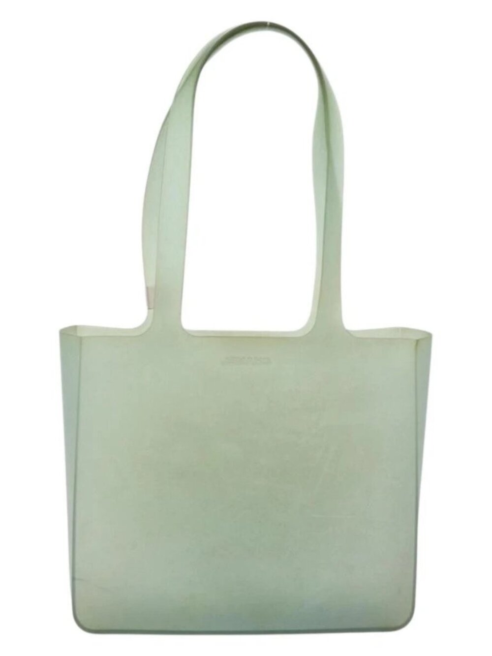 CHANEL Tote Bag Rubber Green CC Auth LNZ300 - Picture 3 of 14